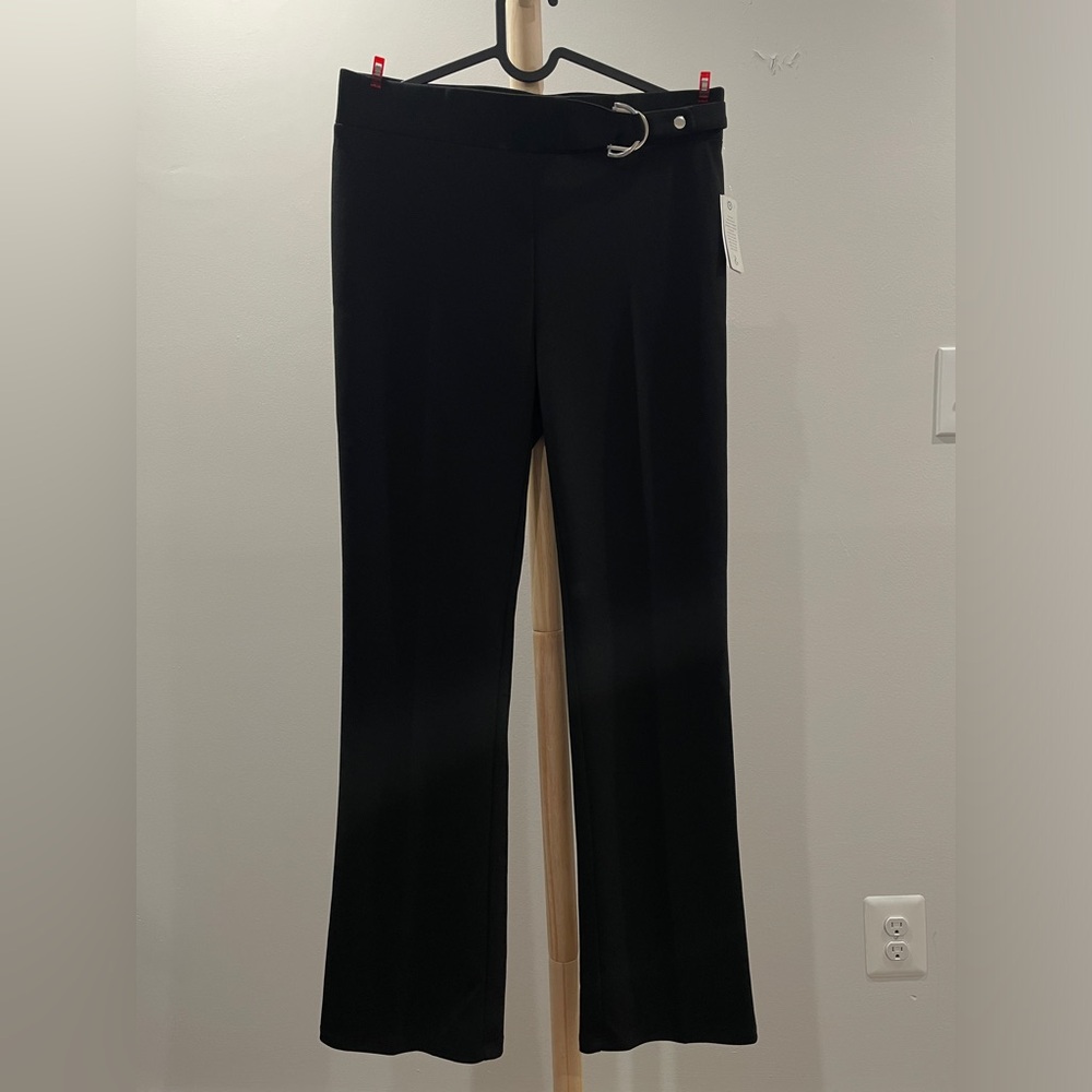 NWT Yarn & Sea black dress pants with metal buckle size small